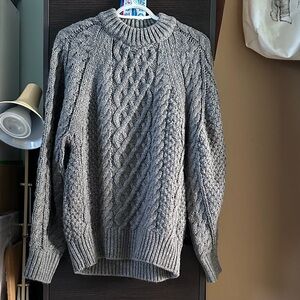 H&M oversized Cable Knit Crewneck Sweater